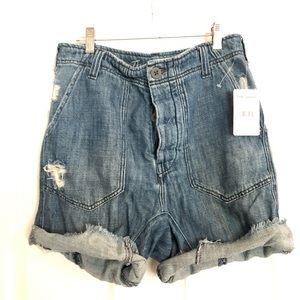 NWT Free People Legend Blue Jean Shorts